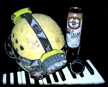 Helmet, Keyboard and Hen